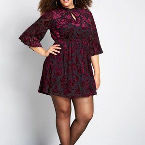 Modcloth Velvet Mock Neck Dress